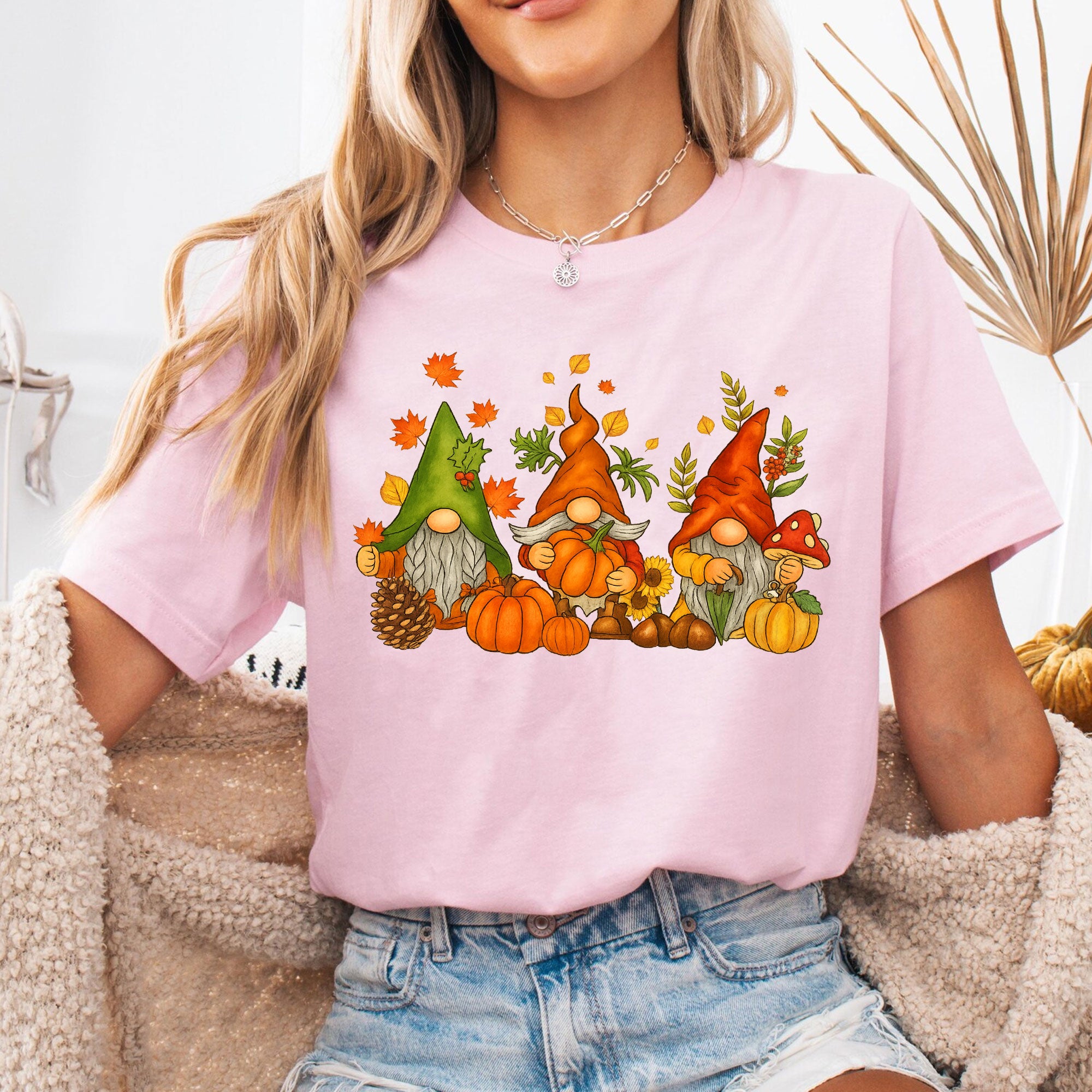 Thanksgiving Gnome Shirt - Cute Autumn Pumpkin Design, Fall-Themed Graphic Tee for Family Gatherings and Holiday Celebrations
 - 6