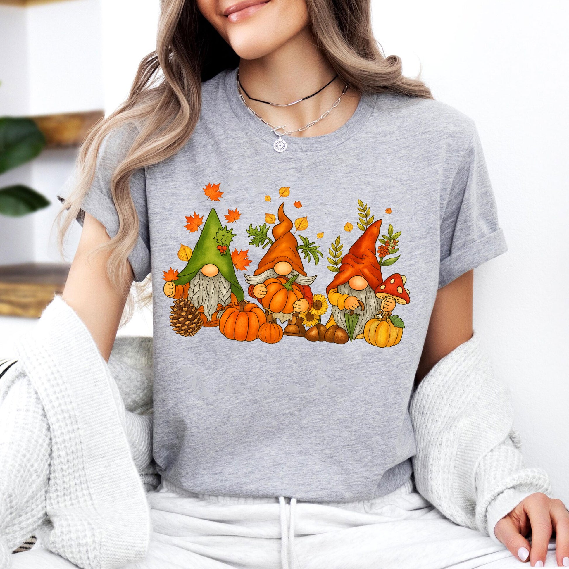 Thanksgiving Gnome Shirt - Cute Autumn Pumpkin Design, Fall-Themed Graphic Tee for Family Gatherings and Holiday Celebrations
 - 7