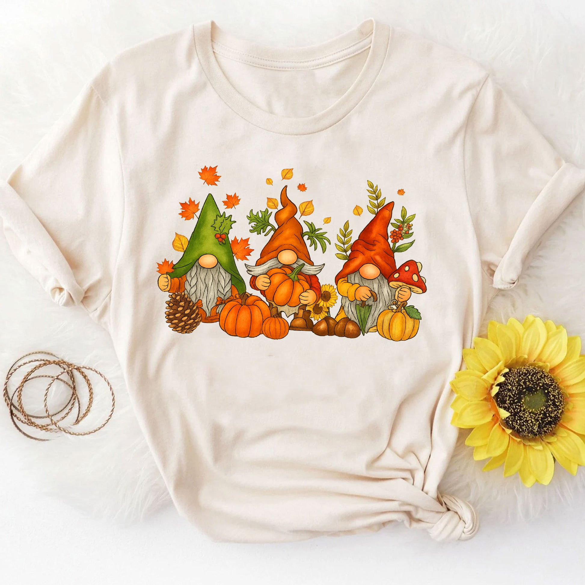Thanksgiving Gnome Shirt - Cute Autumn Pumpkin Design, Fall-Themed Graphic Tee for Family Gatherings and Holiday Celebrations
 - 8