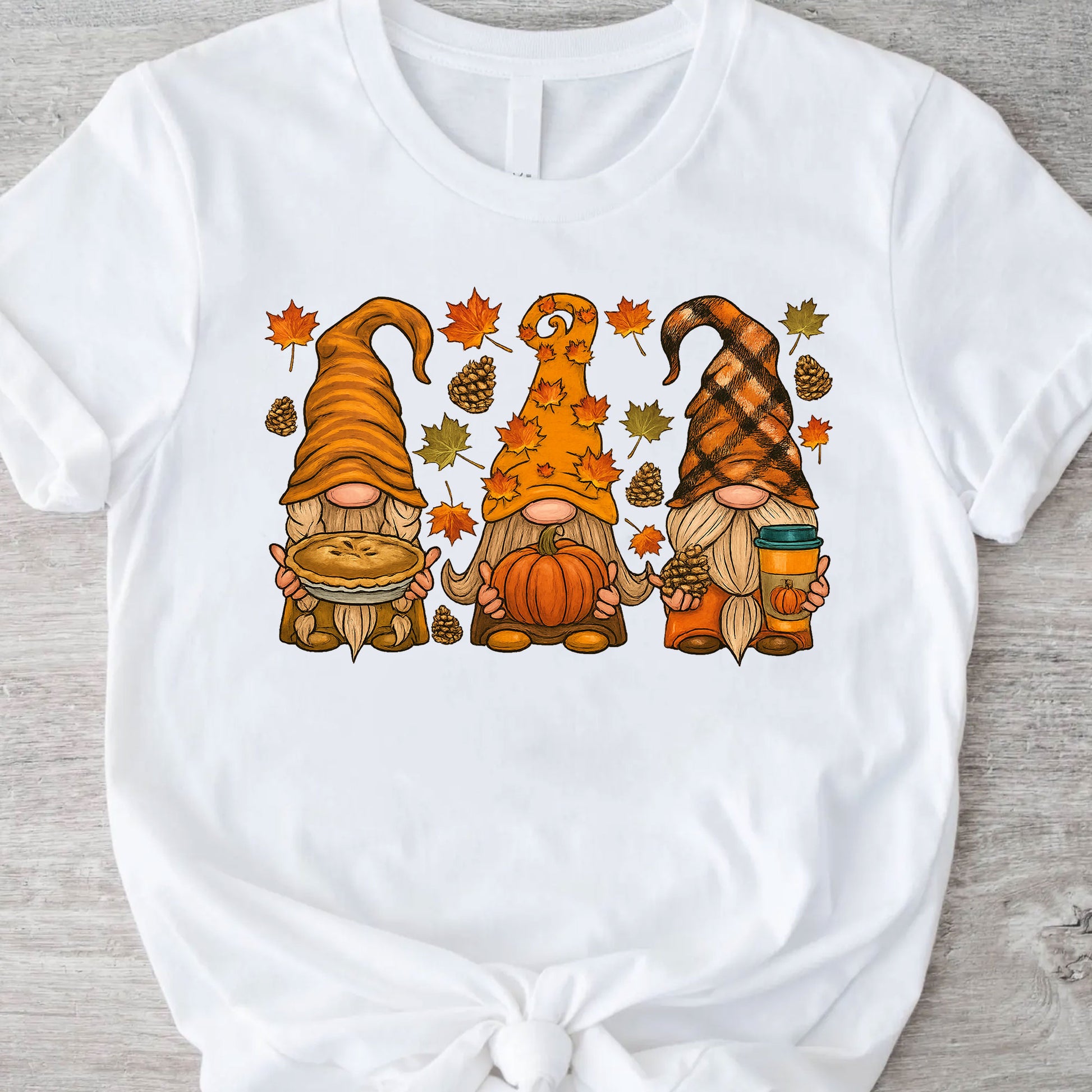 Thanksgiving Gnome Shirt, Cute Fall Tee with Pumpkin and Pie, Perfect Autumn Outfit for Family Gatherings and Holiday Celebrations
 - 11