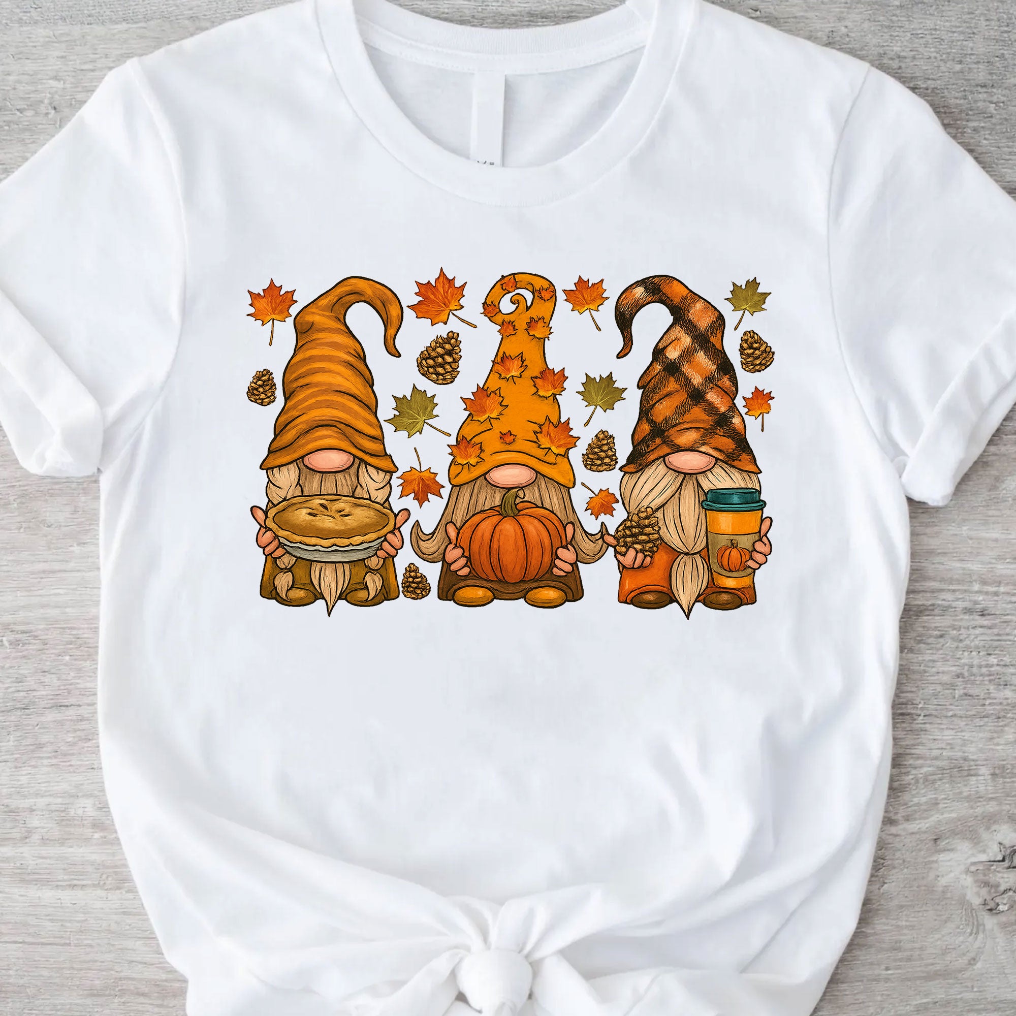 Thanksgiving Gnome Shirt, Cute Fall Tee with Pumpkin and Pie, Perfect Autumn Outfit for Family Gatherings and Holiday Celebrations
 - 11