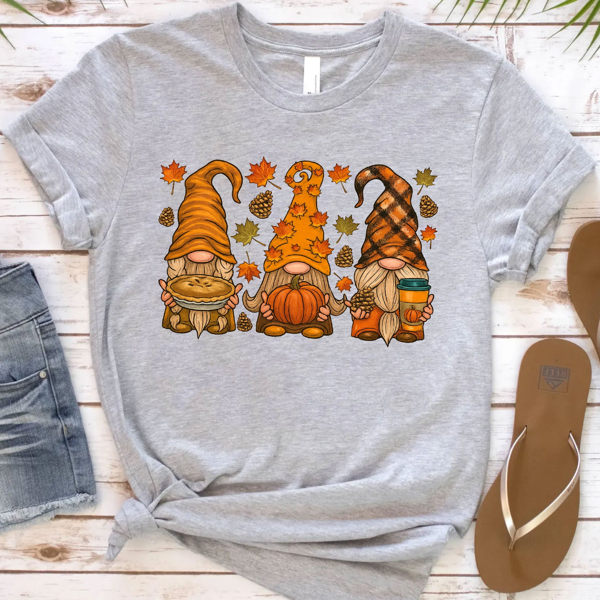Thanksgiving Gnome Shirt, Cute Fall Tee with Pumpkin and Pie, Perfect Autumn Outfit for Family Gatherings and Holiday Celebrations
 - 12