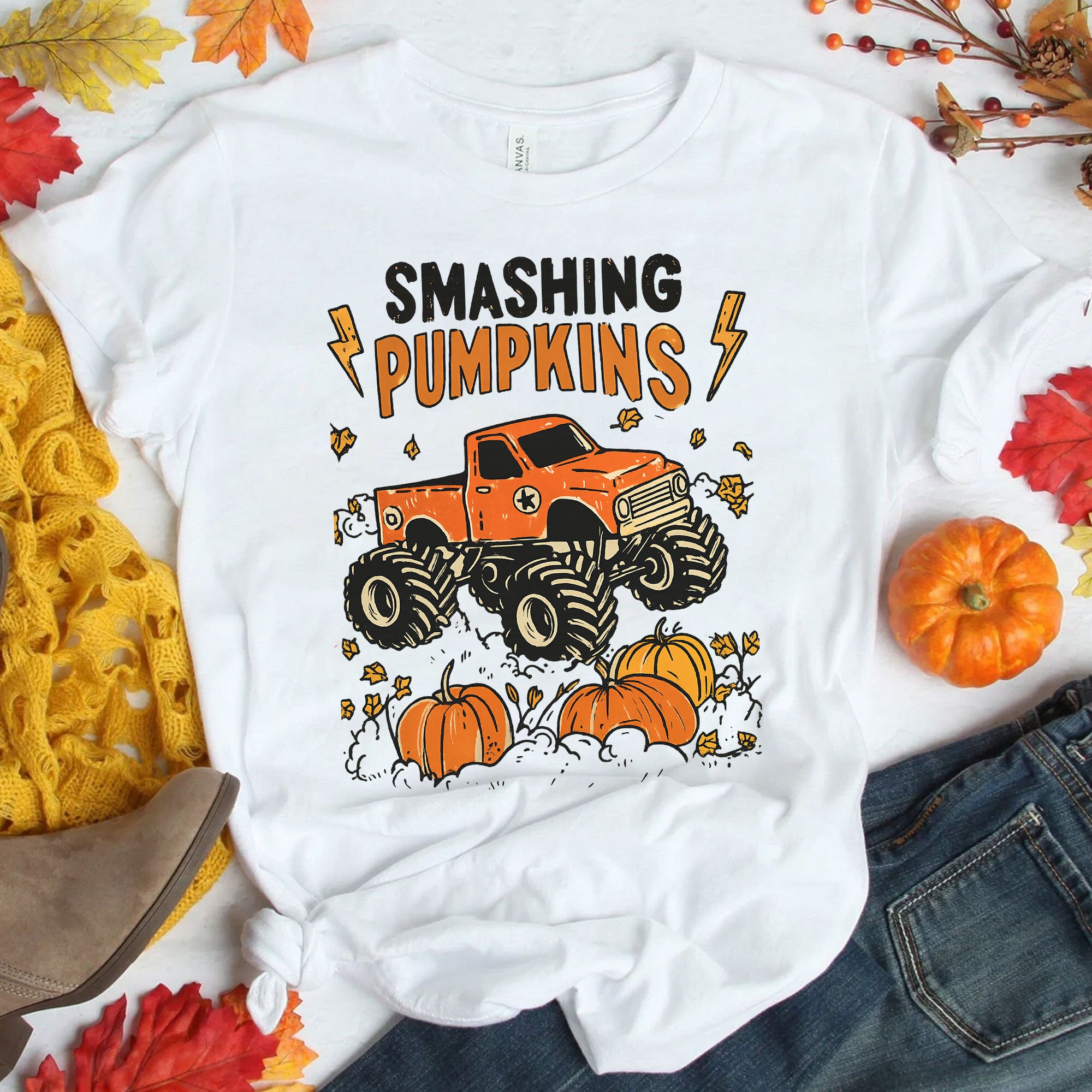 Thanksgiving Smashing Pumpkins Monster Truck T-Shirt – Funny Fall Graphic Tee for Men and Women, Perfect Autumn Holiday Outfit
 - 1