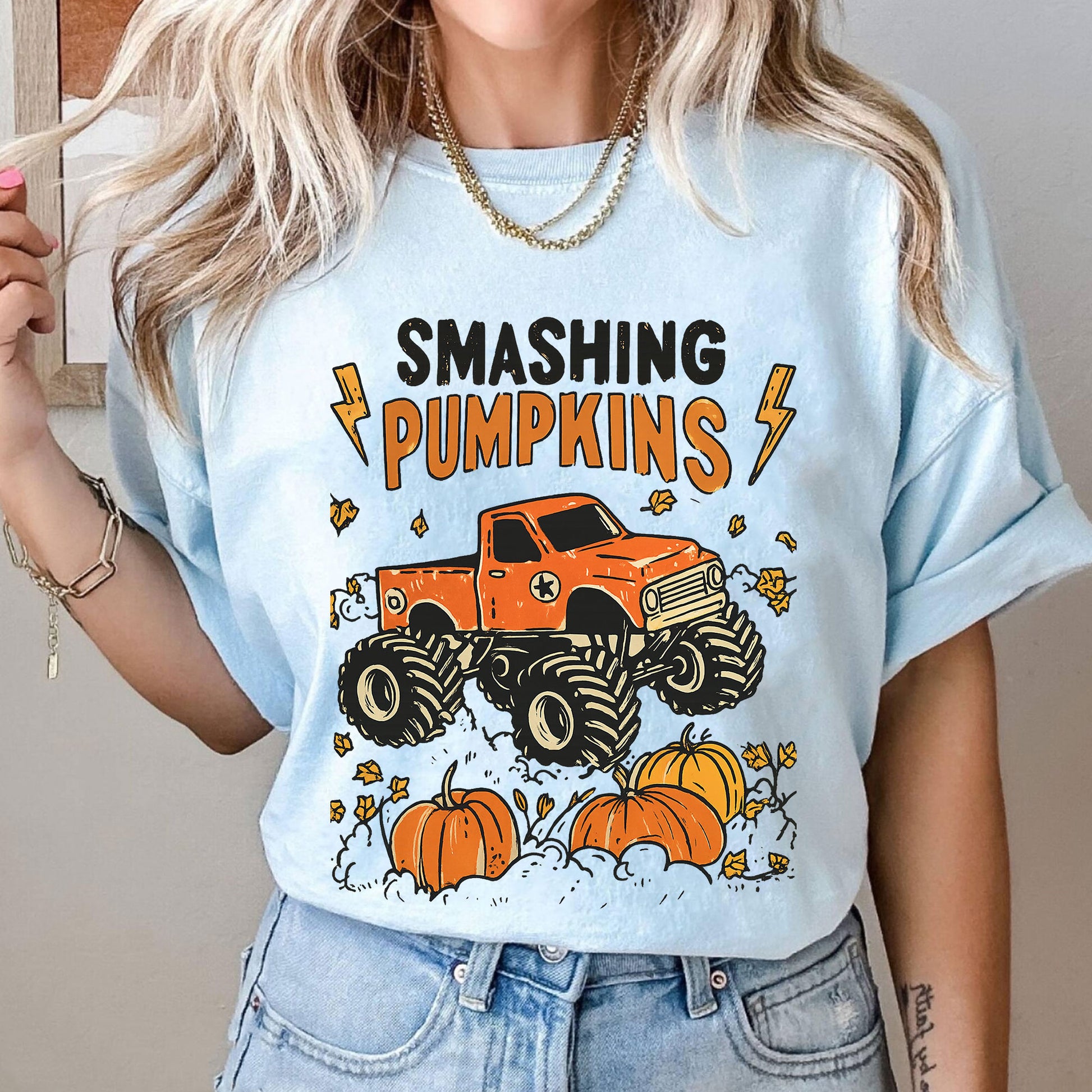 Thanksgiving Smashing Pumpkins Monster Truck T-Shirt – Funny Fall Graphic Tee for Men and Women, Perfect Autumn Holiday Outfit
 - 10