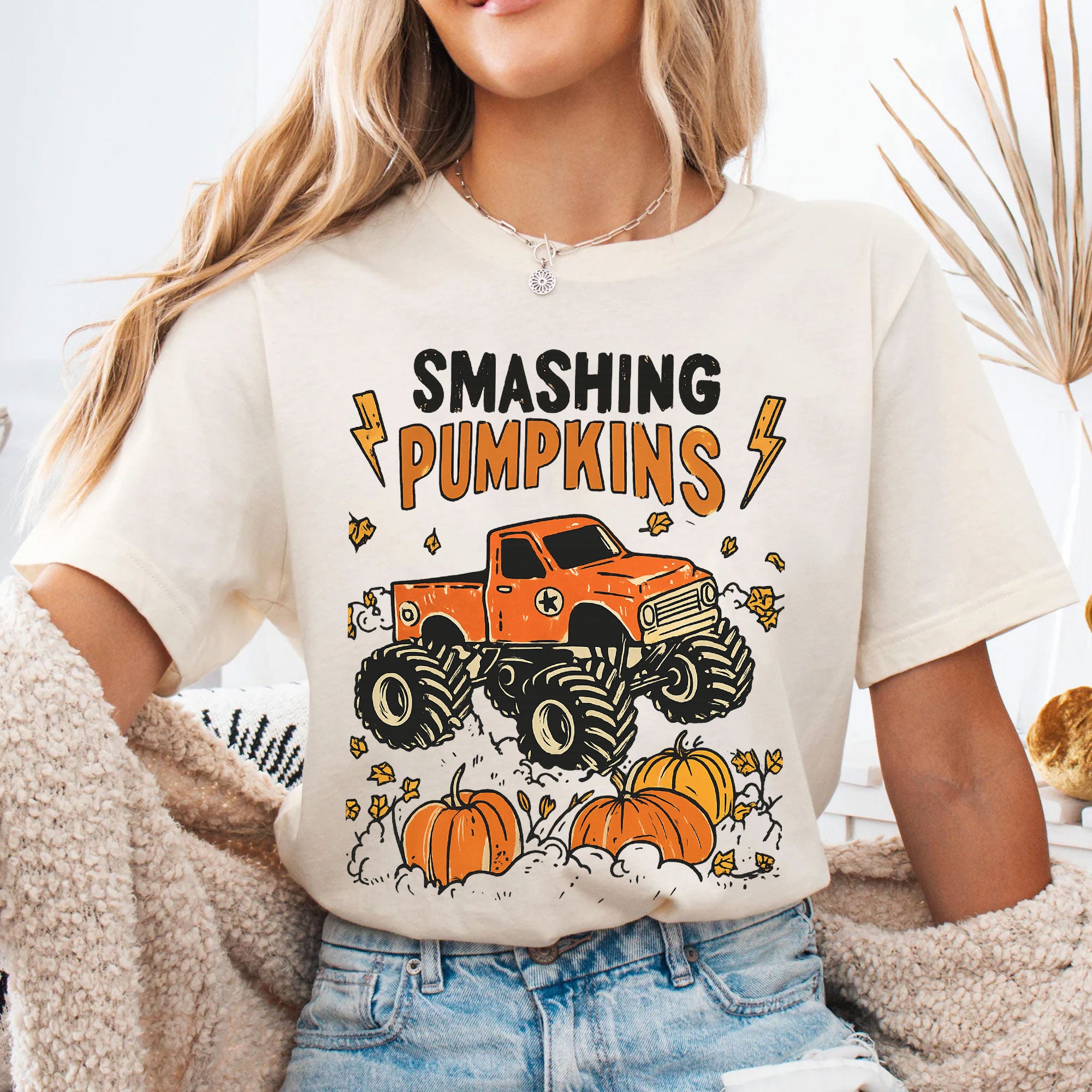 Thanksgiving Smashing Pumpkins Monster Truck T-Shirt – Funny Fall Graphic Tee for Men and Women, Perfect Autumn Holiday Outfit
 - 4