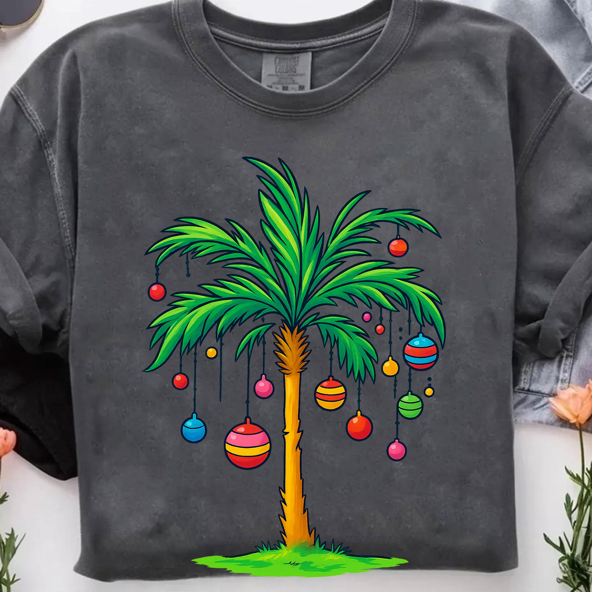 Trendy Coconut Christmas Tree Graphic Tee - Casual Holiday Palm Tree Design Shirt - Fun Summer Vibes Festive Outfit for Women
 - 7