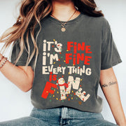 Women's Graphic Tee – It's Fine, I'm Fine, Everything is Fine Funny Quote Shirt – Casual Cotton Holiday Gift Idea for Her
 - 1