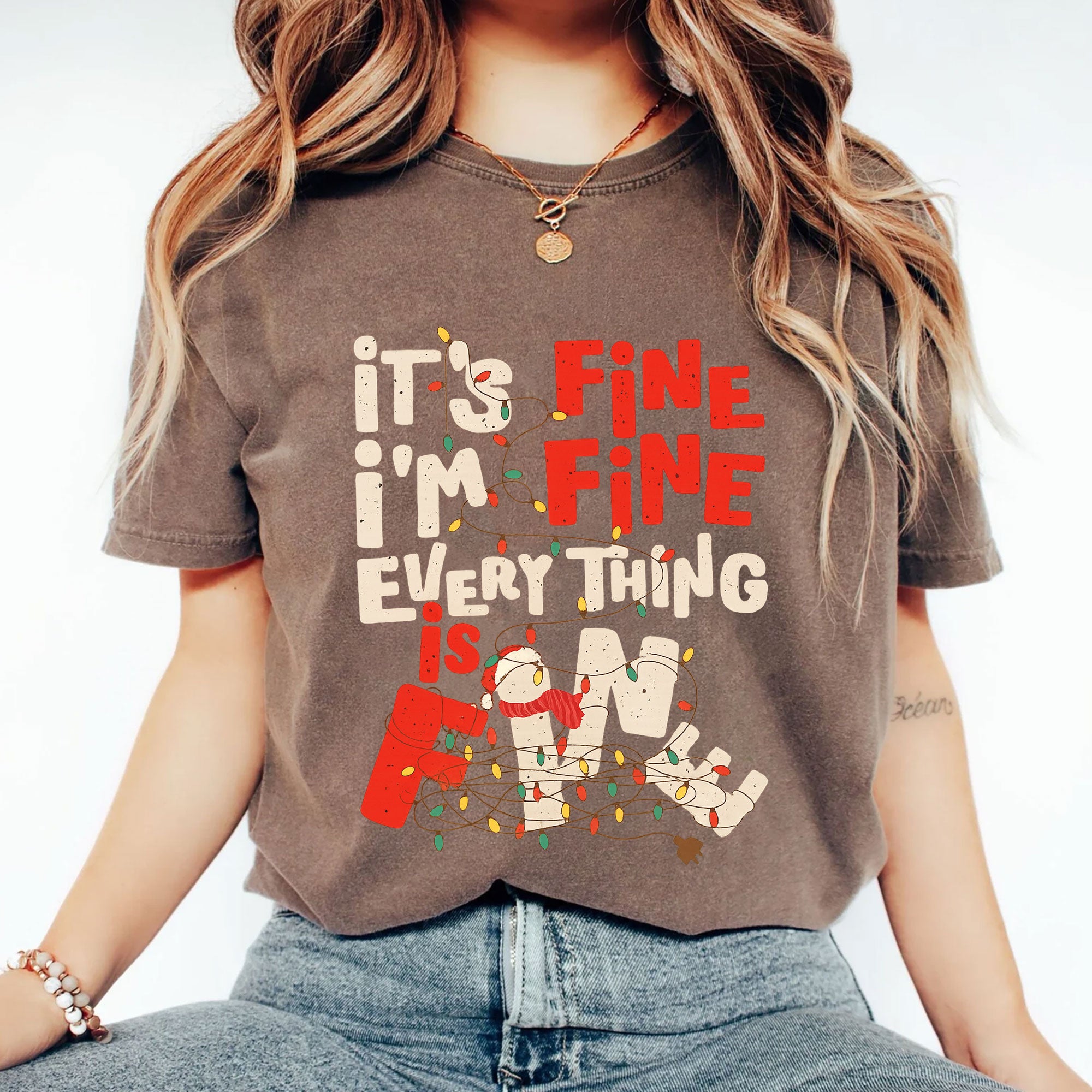 Women's Graphic Tee – It's Fine, I'm Fine, Everything is Fine Funny Quote Shirt – Casual Cotton Holiday Gift Idea for Her
 - 2