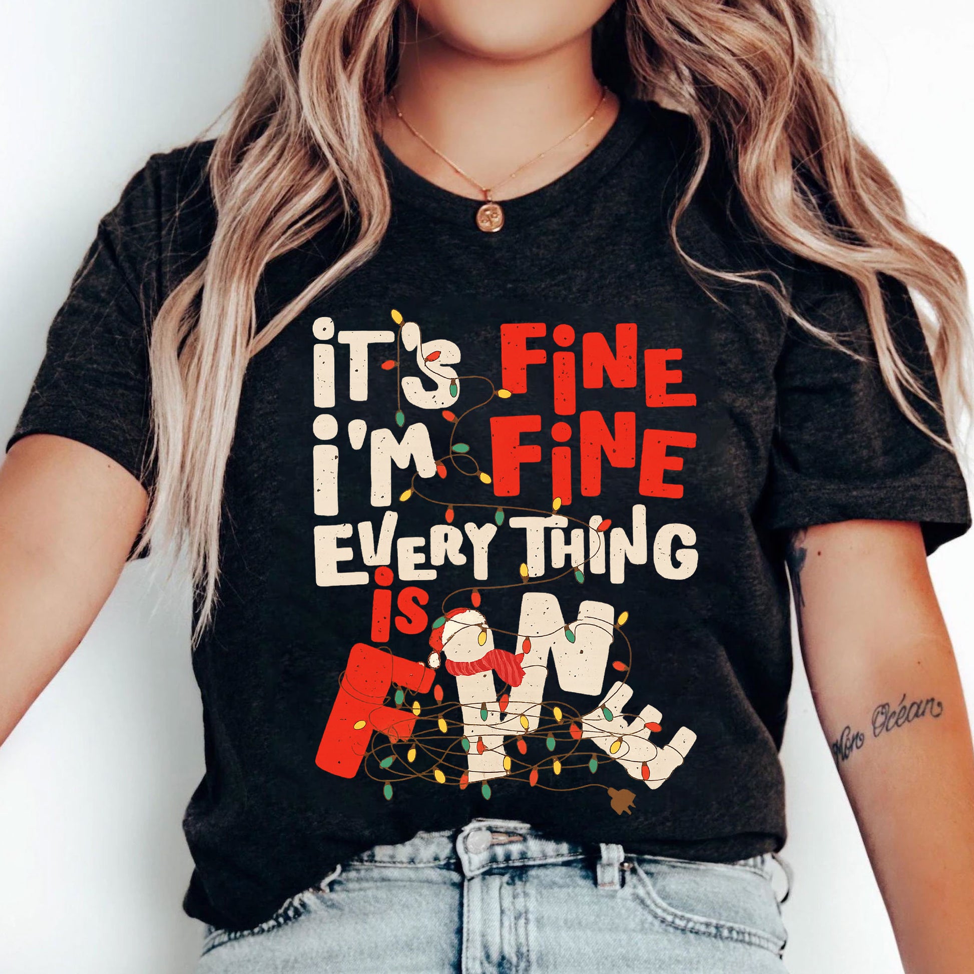 Women's Graphic Tee – It's Fine, I'm Fine, Everything is Fine Funny Quote Shirt – Casual Cotton Holiday Gift Idea for Her
 - 5